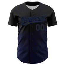 Загрузить изображение в средство просмотра галереи, Custom Black Navy 3D Pattern Design Abstract Wave Authentic Baseball Jersey
