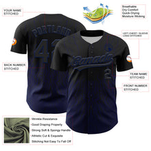 Загрузить изображение в средство просмотра галереи, Custom Black Navy 3D Pattern Design Abstract Wave Authentic Baseball Jersey
