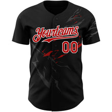 Load image into Gallery viewer, Custom Black Red-White 3D Pattern Design Lightning Authentic Baseball Jersey
