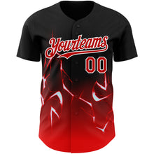 Load image into Gallery viewer, Custom Black Red-White 3D Pattern Design Lightning Authentic Baseball Jersey
