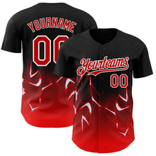 Load image into Gallery viewer, Custom Black Red-White 3D Pattern Design Lightning Authentic Baseball Jersey
