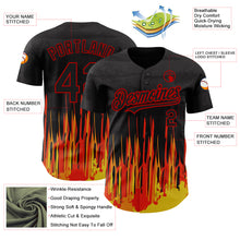 Load image into Gallery viewer, Custom Black Red 3D Pattern Design Abstract Shape Authentic Baseball Jersey
