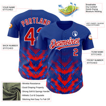 Load image into Gallery viewer, Custom Thunder Blue Red-White 3D Pattern Design Abstract Arrow Authentic Baseball Jersey
