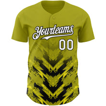 Load image into Gallery viewer, Custom Olive White-Black 3D Pattern Design Abstract Arrow Authentic Baseball Jersey
