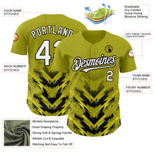 Load image into Gallery viewer, Custom Olive White-Black 3D Pattern Design Abstract Arrow Authentic Baseball Jersey
