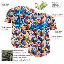 Load image into Gallery viewer, Custom Cream Royal-Lakes Blue 3D Pattern Design Animal Butterfly Authentic Baseball Jersey
