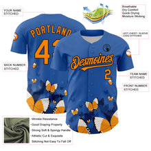 Charger l&#39;image dans la galerie, Custom Royal Orange-Black 3D Pattern Design Animal Butterfly Authentic Baseball Jersey
