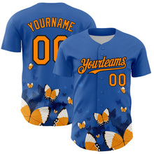 Charger l&#39;image dans la galerie, Custom Royal Orange-Black 3D Pattern Design Animal Butterfly Authentic Baseball Jersey
