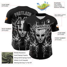 Загрузить изображение в средство просмотра галереи, Custom Black White 3D Pattern Design Rave Skull Authentic Baseball Jersey
