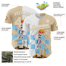 Загрузить изображение в средство просмотра галереи, Custom City Cream White 3D Pattern Design Rave Skeleton Authentic Baseball Jersey
