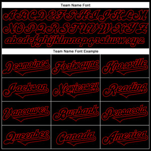 Custom Black Red 3D Pattern Design Rave Bloody Handprint Authentic Baseball Jersey