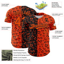 Load image into Gallery viewer, Custom Orange Black 3D Pattern Design Rave Halloween Pumpkin Authentic Baseball Jersey
