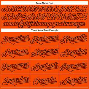 Custom Orange Black 3D Pattern Design Rave Halloween Pumpkin Authentic Baseball Jersey