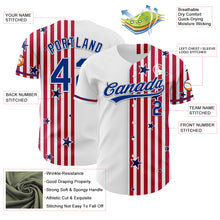 Charger l&#39;image dans la galerie, Custom White Royal Red-US Navy Blue 3D American Flag Stars Authentic Baseball Jersey
