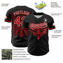 Load image into Gallery viewer, Custom Black Red-White 3D Pattern Design Gothic Style Devil Heart Authentic Baseball Jersey
