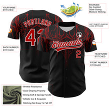 Load image into Gallery viewer, Custom Black Red-White 3D Pattern Design Gothic Style Authentic Baseball Jersey
