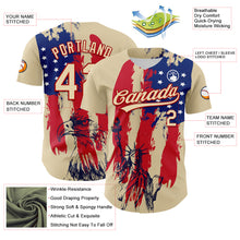 Загрузить изображение в средство просмотра галереи, Custom Cream Red-Royal 3D Pattern Design American Spirit American Eagle And Stars Authentic Baseball Jersey
