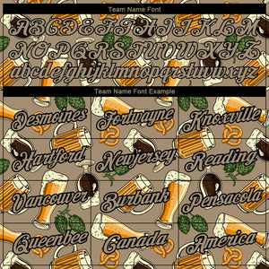 Custom Wheat Black 3D Pattern Design Oktoberfest Beer Festival Performance T-Shirt