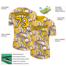 Load image into Gallery viewer, Custom Yellow Black 3D Pattern Design Oktoberfest Beer Festival Performance T-Shirt
