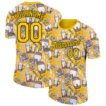 Charger l&#39;image dans la galerie, Custom Yellow Black 3D Pattern Design Oktoberfest Beer Festival Performance T-Shirt
