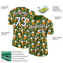 Load image into Gallery viewer, Custom Green White-Black 3D Pattern Design Beer Performance T-Shirt
