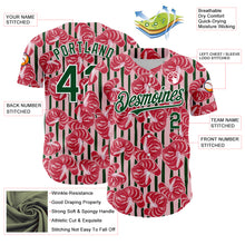 Load image into Gallery viewer, Custom Medium Pink Green-White 3D Pattern Design Tropical Anthurium Flower Authentic Baseball Jersey
