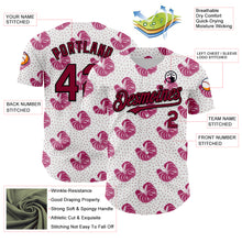 Load image into Gallery viewer, Custom White Maroon-Black 3D Pattern Design Tropical Anthurium Flower Authentic Baseball Jersey
