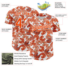 Load image into Gallery viewer, Custom White Orange 3D Pattern Design Tropical Anthurium Flower Authentic Baseball Jersey
