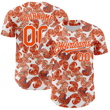 Load image into Gallery viewer, Custom White Orange 3D Pattern Design Tropical Anthurium Flower Authentic Baseball Jersey
