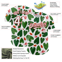 Load image into Gallery viewer, Custom White Red 3D Pattern Design Tropical Anthurium Flower Authentic Baseball Jersey
