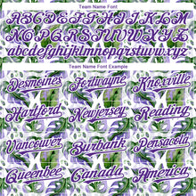 Load image into Gallery viewer, Custom White Purple 3D Pattern Design Tropical Monstera Authentic Baseball Jersey
