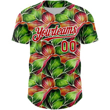 Load image into Gallery viewer, Custom Black Red-White 3D Pattern Design Tropical Plant Authentic Baseball Jersey
