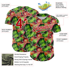 Load image into Gallery viewer, Custom Black Red-White 3D Pattern Design Tropical Plant Authentic Baseball Jersey
