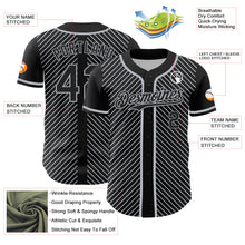 Загрузить изображение в средство просмотра галереи, Custom Black Gray 3D Pattern Design Diagonal Stripes Authentic Baseball Jersey
