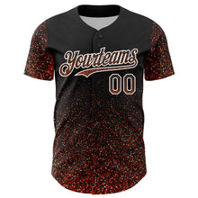 Charger l&#39;image dans la galerie, Custom Black Orange-White 3D Pattern Design Abstract Colorful Glittering Dot Authentic Baseball Jersey
