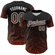 Charger l&#39;image dans la galerie, Custom Black Orange-White 3D Pattern Design Abstract Colorful Glittering Dot Authentic Baseball Jersey
