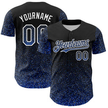 Charger l&#39;image dans la galerie, Custom Black Thunder Blue-White 3D Pattern Design Abstract Colorful Glittering Dot Authentic Baseball Jersey
