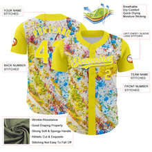 Загрузить изображение в средство просмотра галереи, Custom Light Yellow White 3D Pattern Design Abstract Splatter Art Authentic Baseball Jersey
