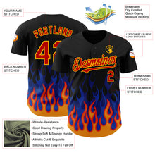 Загрузить изображение в средство просмотра галереи, Custom Black Red-Gold 3D Pattern Design Flame Authentic Baseball Jersey
