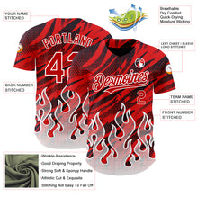 Загрузить изображение в средство просмотра галереи, Custom Red Black-White 3D Pattern Design Flame Authentic Baseball Jersey
