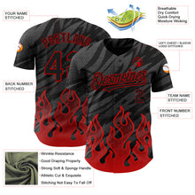 Загрузить изображение в средство просмотра галереи, Custom Black Red 3D Pattern Design Flame Authentic Baseball Jersey
