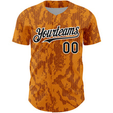 Laden Sie das Bild in den Galerie-Viewer, Custom Bay Orange Black-White 3D Pattern Design Abstract Fluid Authentic Baseball Jersey
