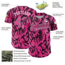 Laden Sie das Bild in den Galerie-Viewer, Custom Pink Black-White 3D Pattern Design Abstract Fluid Authentic Baseball Jersey
