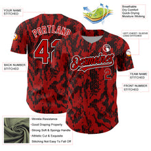 Загрузить изображение в средство просмотра галереи, Custom Red Black-White 3D Pattern Design Abstract Fluid Authentic Baseball Jersey
