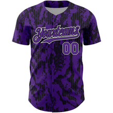 Загрузить изображение в средство просмотра галереи, Custom Purple Black-White 3D Pattern Design Abstract Fluid Authentic Baseball Jersey
