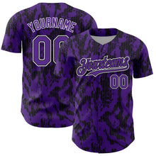 Загрузить изображение в средство просмотра галереи, Custom Purple Black-White 3D Pattern Design Abstract Fluid Authentic Baseball Jersey
