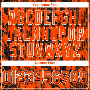 Custom Orange Black-White 3D Pattern Design Abstract Fluid Authentic Baseball Jersey