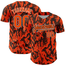 Загрузить изображение в средство просмотра галереи, Custom Orange Black-White 3D Pattern Design Abstract Fluid Authentic Baseball Jersey
