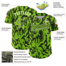 Загрузить изображение в средство просмотра галереи, Custom Neon Green Black-White 3D Pattern Design Abstract Fluid Authentic Baseball Jersey
