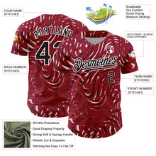 Загрузить изображение в средство просмотра галереи, Custom Crimson Black-White 3D Pattern Design Abstract Fluid Authentic Baseball Jersey
